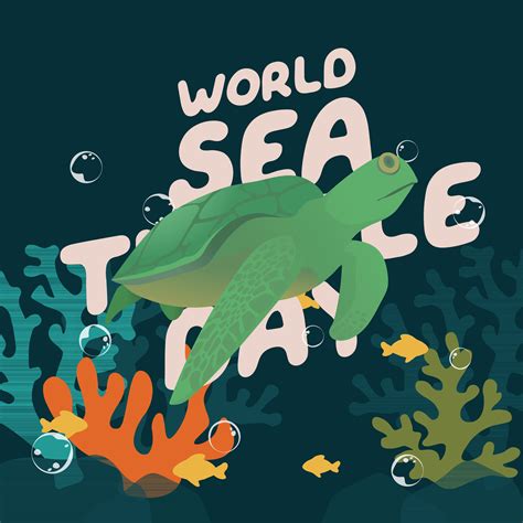 World Sea Turtle Day Design Template For Celebration Sea Turtle