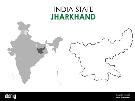 Jharkhand Map Of Indian State Jharkhand Map Vector Illustration