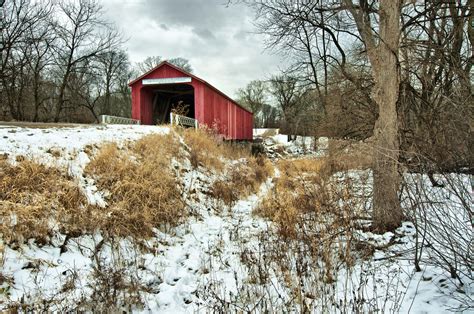The Red Covered Bridge Near Princeton Il Jim Watkins Photography