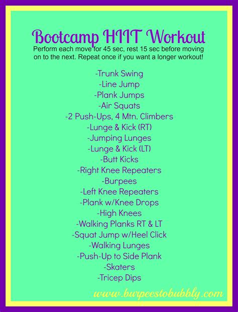 Wednesday Workout 20 Minute Bootcamp Hiit Workout