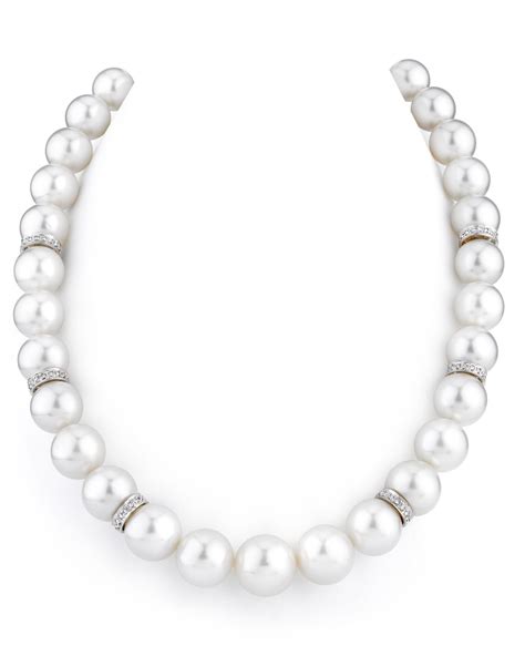 11 14mm South Sea Pearl Necklace With Diamond Rondelles