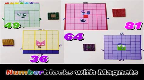 Numberblocks New Official Images 36 49 64 81 From Magnet Meet