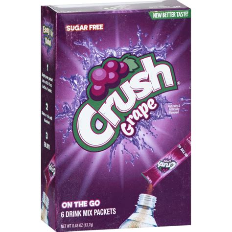 Crush Drink Mix Packets Sugar Free Grape On The Go Shop Grants