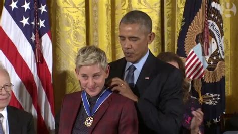 Barack Obama Chokes Up Presenting Ellen Degeneres With Presidential