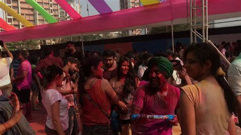Girls Getting Wet Holi Hardcore Fun Celebrity Party Celebration