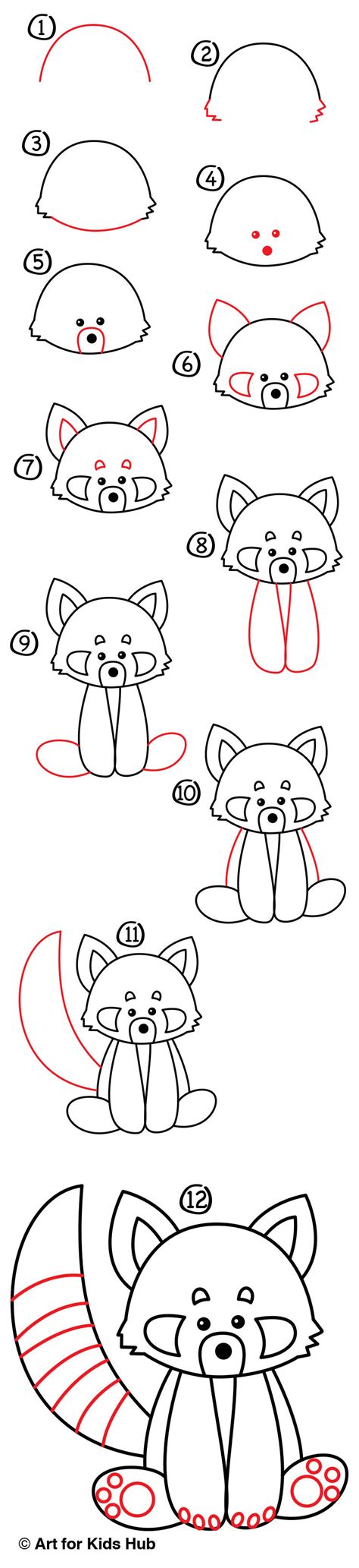 Https://techalive.net/draw/easy How To Draw A Red Panda