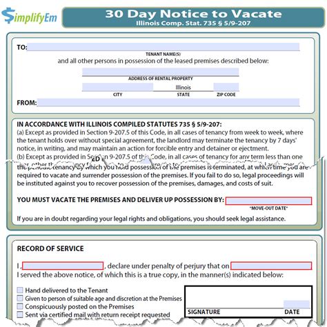 Forms 10/10, features set 10/10, ease of use 10/10, customer service 10/10. Illinois Notice to Vacate