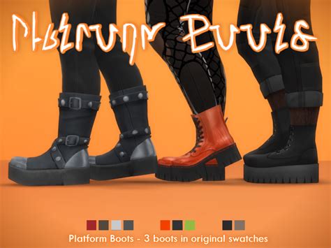 Deathpoke1qa Creations Sims 4 Clothing Platform Boots Boots