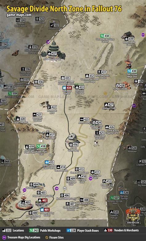 Savage Divide North Map For Fallout 76 Game