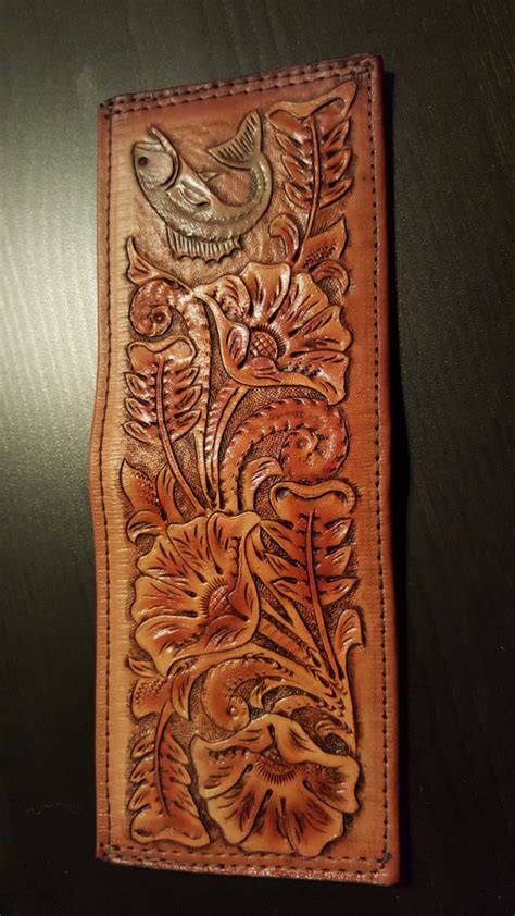 Handtooled Wallet Leather Wallet Pattern Leather Tooling Patterns