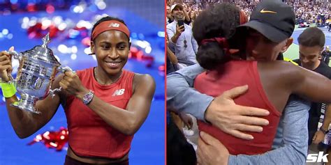 Champion Coco Gauff Poses With Coach Brad Gilbert And His Daughter Zoe After Winning Maiden