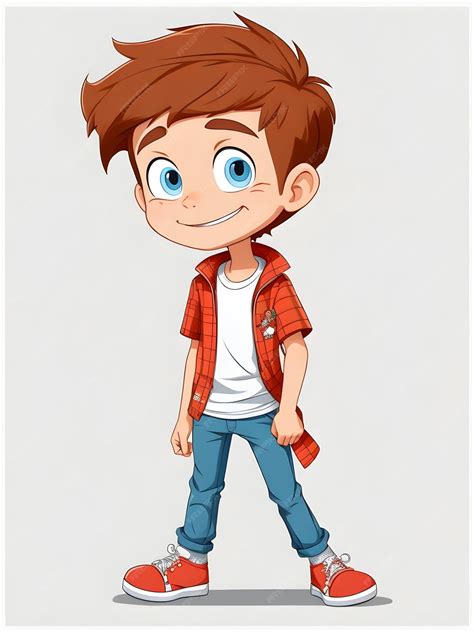 Premium Ai Image Cartoon Boy 2d Design Image With White Background