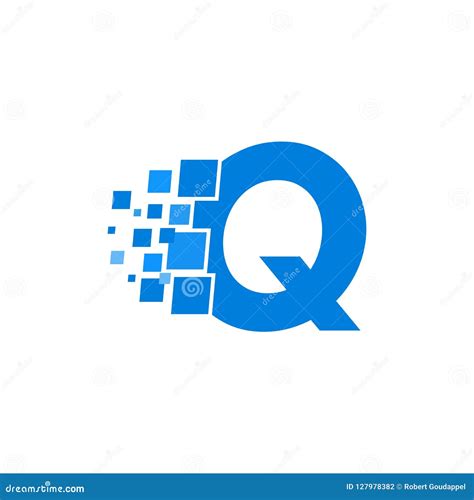 Vector Logo Letter Q Blue Blocks Cubes Stock Vector Illustration Of Floating Concept 127978382
