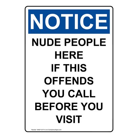 Portrait OSHA Nude People Here If This Sign ONEP 33774