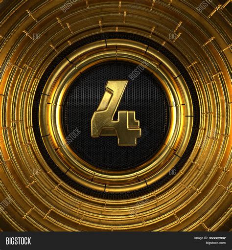 Gold Number 4 Number Image And Photo Free Trial Bigstock