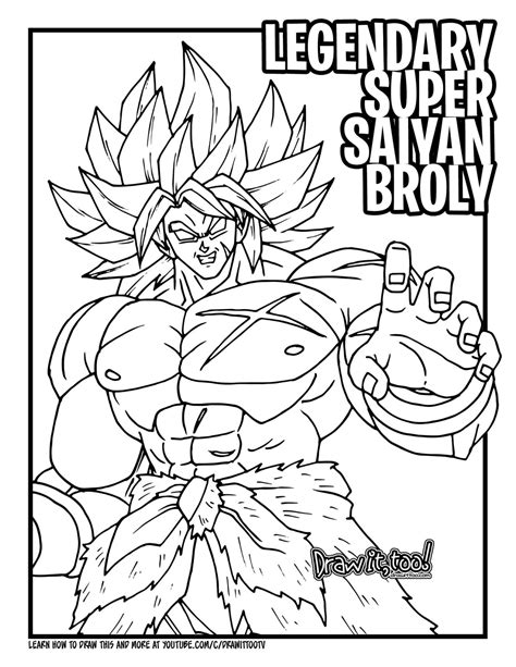 Goku super saiyan coloring page from dragon ball z category. How to Draw LEGENDARY SUPER SAIYAN BROLY (Dragon Ball ...