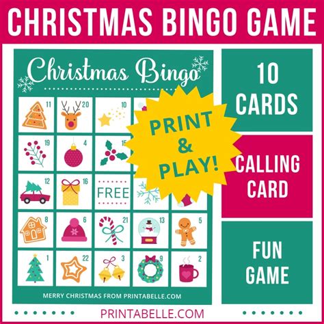 Christmas Bingo Printable Game Printabelle