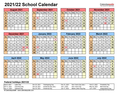 2021 excel calendar templates with popular and us holidays. School Calendars 2021/2022 - free printable Excel templates