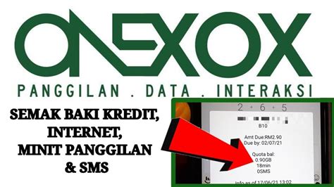 Cara Semak Bakidata Internet Panggilan Dan Sms Onexox Youtube