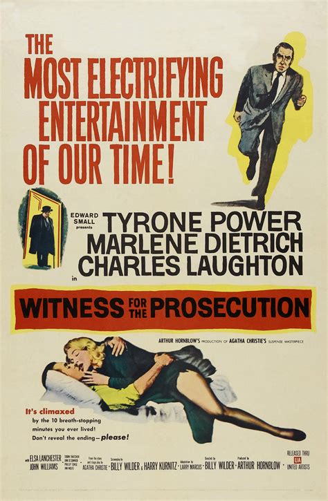 Witness for the prosecution may wrap itself up a bit smugly, even as it spins a sharp twist, but it still stands as one of the more notable courtroom dramas even as it crackles along on a sort of contrived artifice. Witness for the Prosecution | Golden Globes