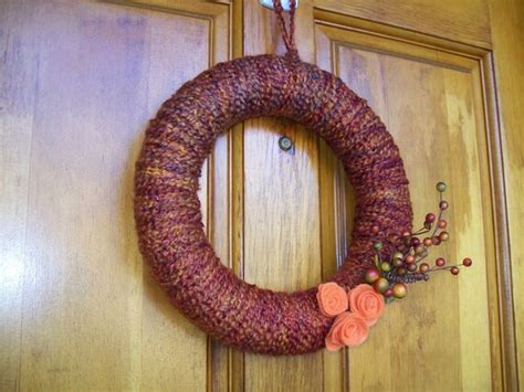 Items Similar To Fall Autumn Yarn Wreath On Etsy