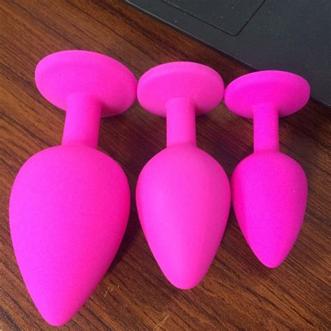 3pcsset Silicone Anal Butt Plug Unisex Plated Jeweled Sex Stopper
