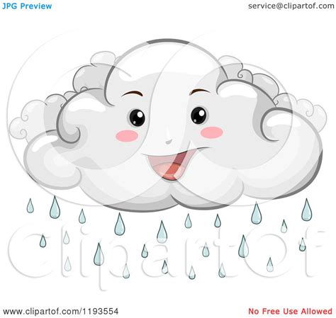 Cartoon Of A Happy Rain Cloud Mascot Royalty Free Vector Clipart By