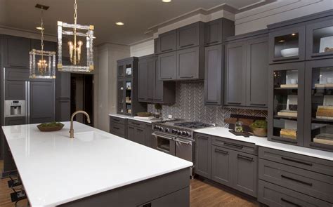 Simply white kitchen cabinets & counters. Countertop Ideas For Gray Kitchen Cabinets