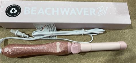 Beachwaver B1 Rotating Curling Iron In Pink Glitter Brand New Great