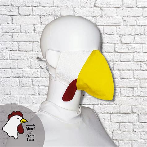 Chicken Beak Face Mask White Yellow Red Etsy