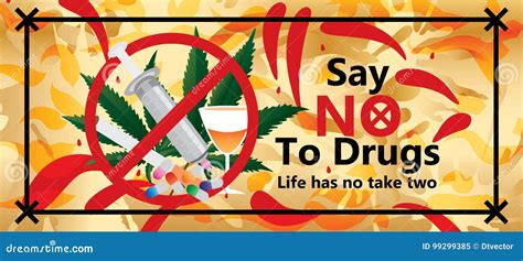 Say No To Drugs Banner Effect Stock Vector Illustration Of Background