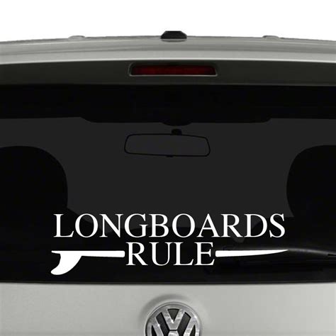 longboards rule surfing vinyl decal sticker
