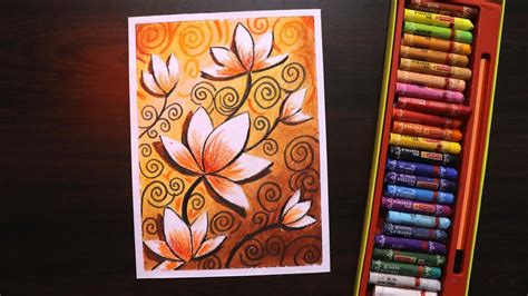 Oil Pastel Drawing For Beginners How To Draw Flowers Abstract With