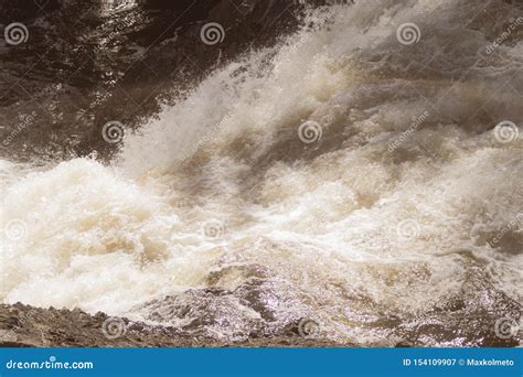 Water Stream With Foam Falling River Water Waterfall Flow Abstract