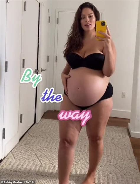Ashley Graham Puts Her Burgeoning Baby Bump On Display In A Nude Snap