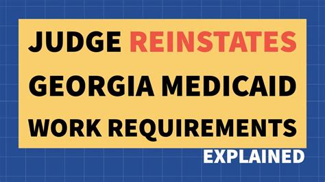 Judge Reinstates Medicaid Work Requirements In Georgia Youtube