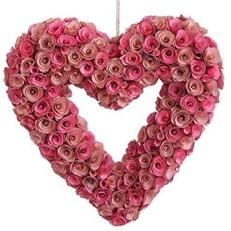 Raz Imports Valentines Day 19″ Pink Rose Heart Wreath Ornament