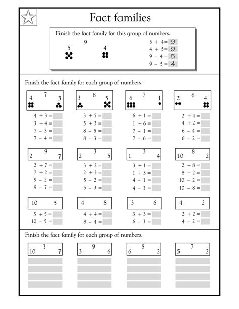 Ones Family Numbers Worksheets