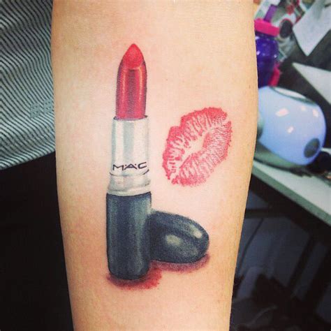 Mac Lipstick And Red Lip Print Tattoo Lipstick Tattoos Makeup