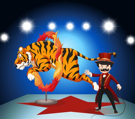 Tiger Jumping Through Ring Of Fire Download Free Vectors