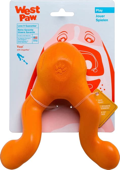 West Paw Zogoflex Tizzi Dog Toy Tangerine Large