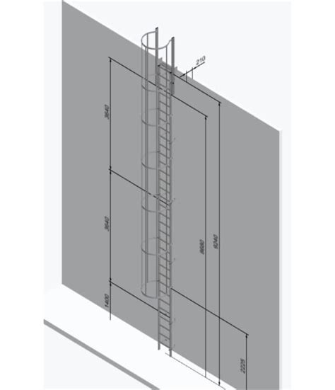 Aluminium Vertical Access Ladder Kits Fixed With Hoops