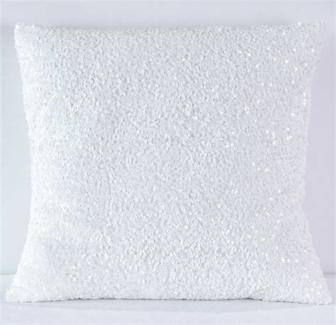 White Sequin Taffeta Pillow Nüage Designs