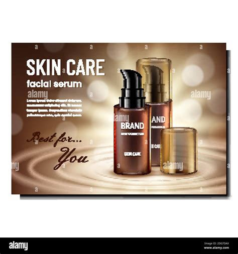Skin Care Facial Serum Promotional Poster Vector Stock Vector Image