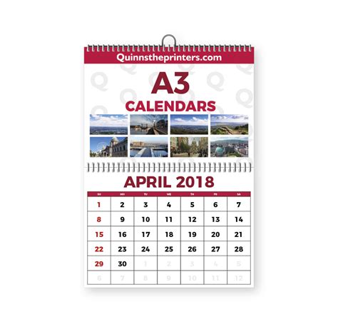 A3 Calendar Wire O Bound Printing