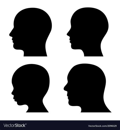 Four Silhouettes Of Peoples Heads In Different Positions