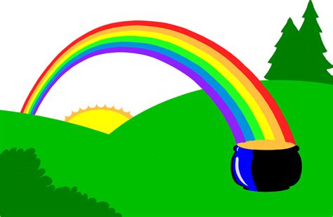 Rainbow And Pot Of Gold Clipart Clipart Best