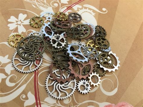 Snazzy Steampunk Gears Cogs Buttons Screw Watch Altered Art Etsy