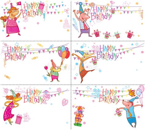 Template For Birthday Card With Place For Text Stock Vector