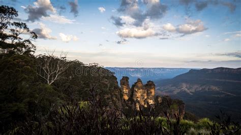 Sunset At The Blue Mountains In New South Wales Australia Stock Photo
